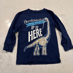 Wes & Willy Boys Blue Brontosaurus Long Sleeve Tee 2T